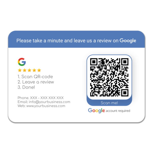 Google Review Business Card Iconic With Google Review QR Code Truzzer