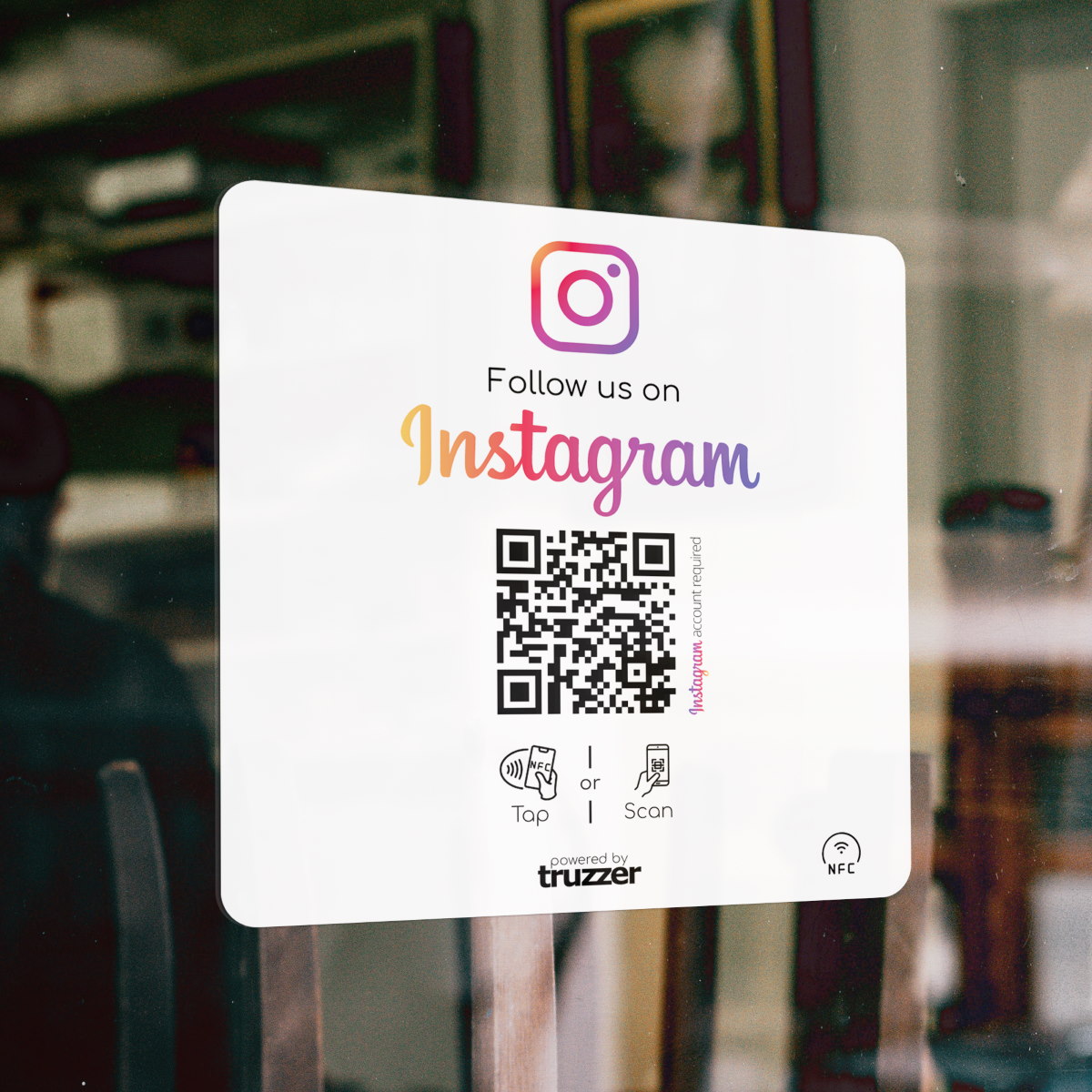 Instagram NFC Sticker Square with Instagram QR Code