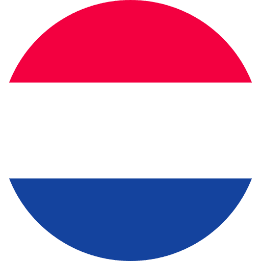 Dutch flag with red, white, and blue horizontal stripes.