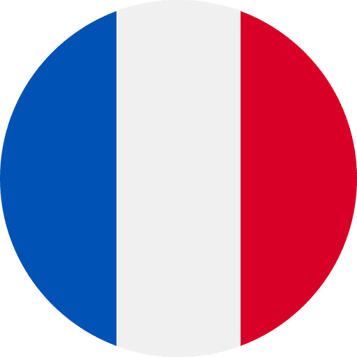 French flag with blue, white, and red vertical stripes for France.
