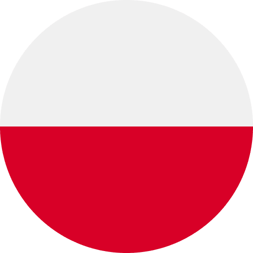 Polish flag with white top and red bottom, symbol of Poland.